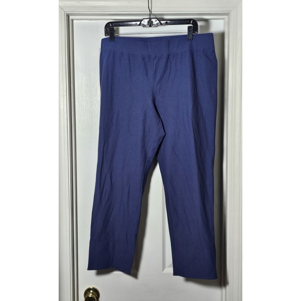 Eileen Fisher Slim Crop Pants With Slit Washable Stretch Crepe Size Large NWT